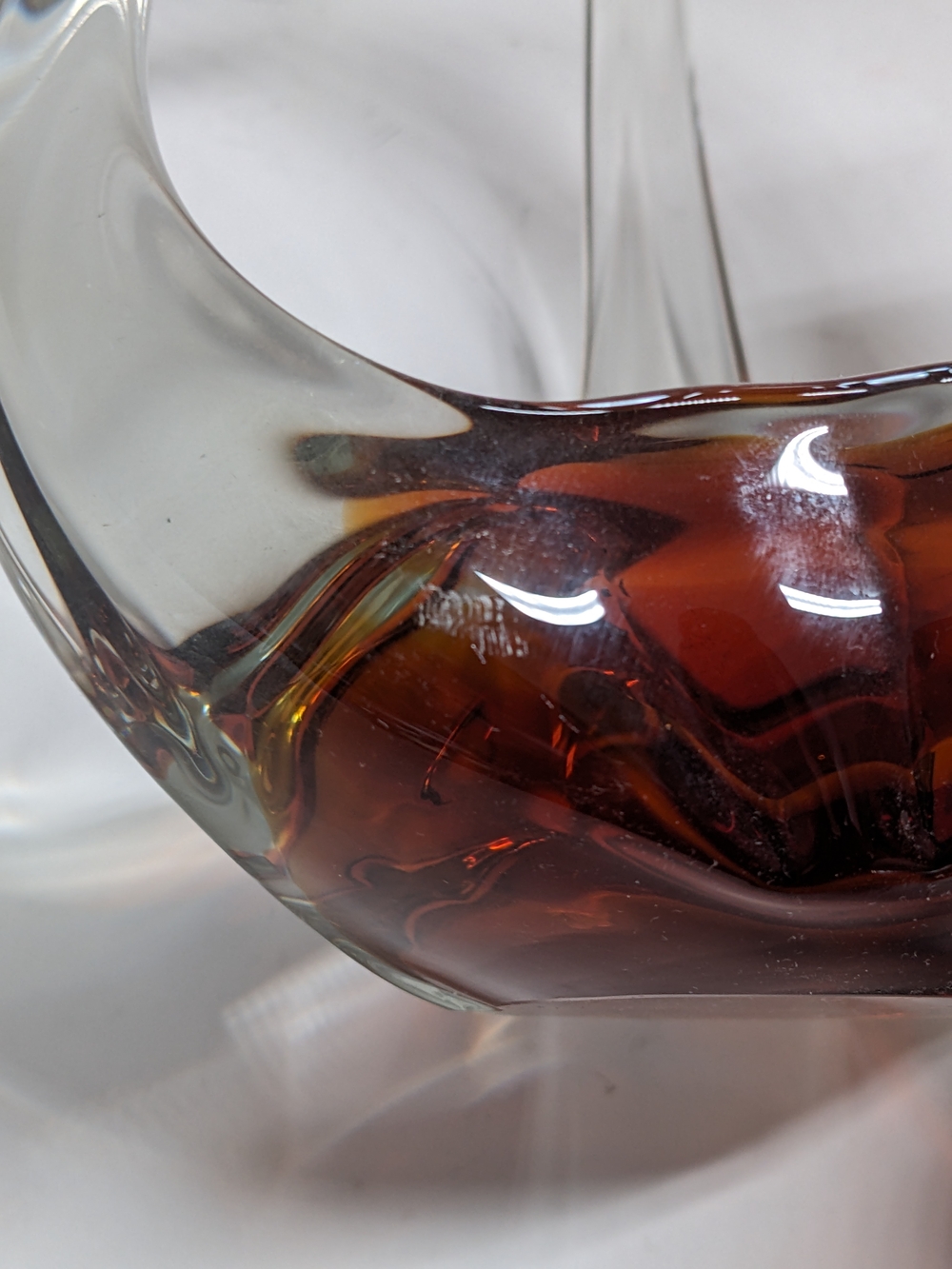 Vintage Amber Art Glass Decor – Sculptural Hand‑Blown Centerpiece (6.75”) - Picture 4 of 8